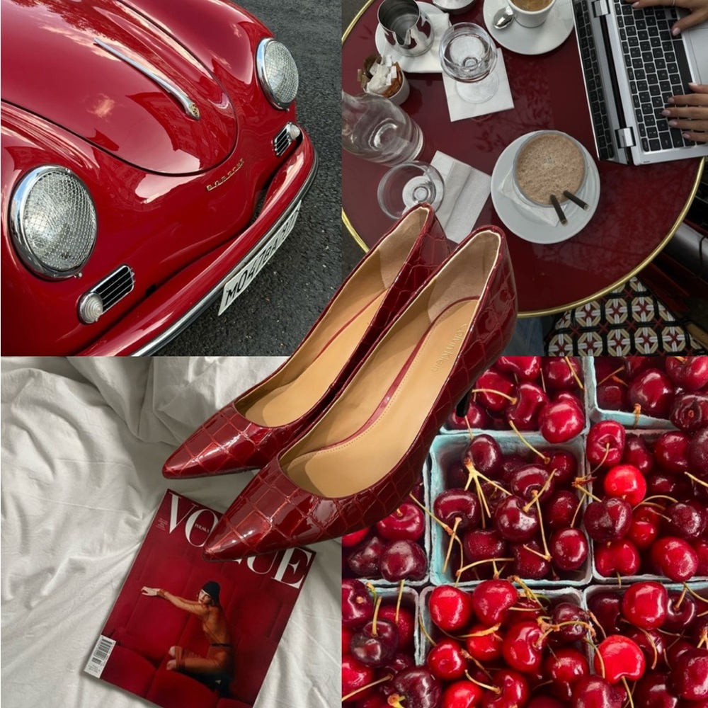 CALVIN KLEIN Heels -Deep Cherry Red